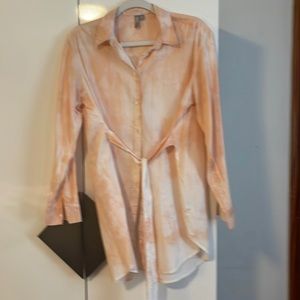 ASOS lightweight tie dye peach shirt or coverup Sz 6